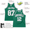 Custom Kelly Green White-Gray Authentic Throwback Basketball Jersey