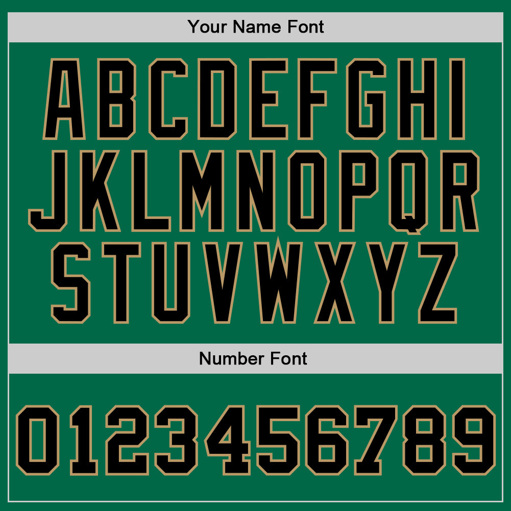 Custom Kelly Green Black-Old Gold Authentic Throwback Basketball Jersey