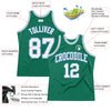 Custom Kelly Green White-Light Blue Authentic Throwback Basketball Jersey