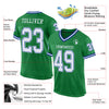 Custom Grass Green White-Royal Mesh Authentic Throwback Football Jersey