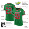 Custom Grass Green Red-Black Mesh Authentic Throwback Football Jersey