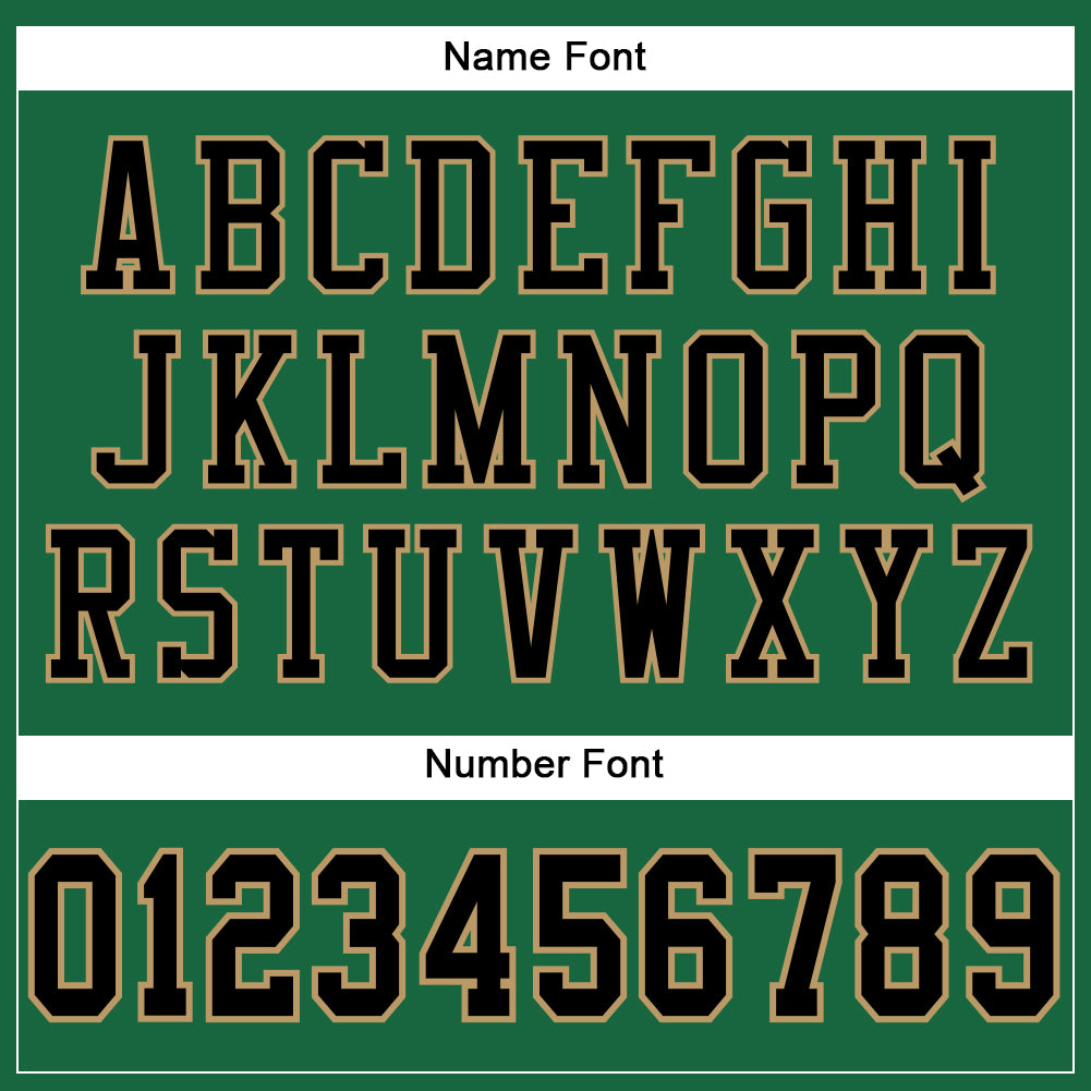 Custom Kelly Green Black-Old Gold Mesh Authentic Football Jersey