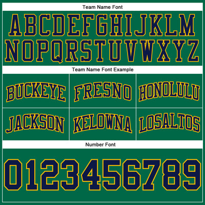 Custom Kelly Green Navy-Gold Authentic Throwback Basketball Shorts