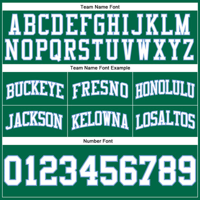 Custom Kelly Green White-Light Blue Authentic Throwback Basketball Shorts