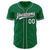 Custom Kelly Green White-Black Authentic Baseball Jersey