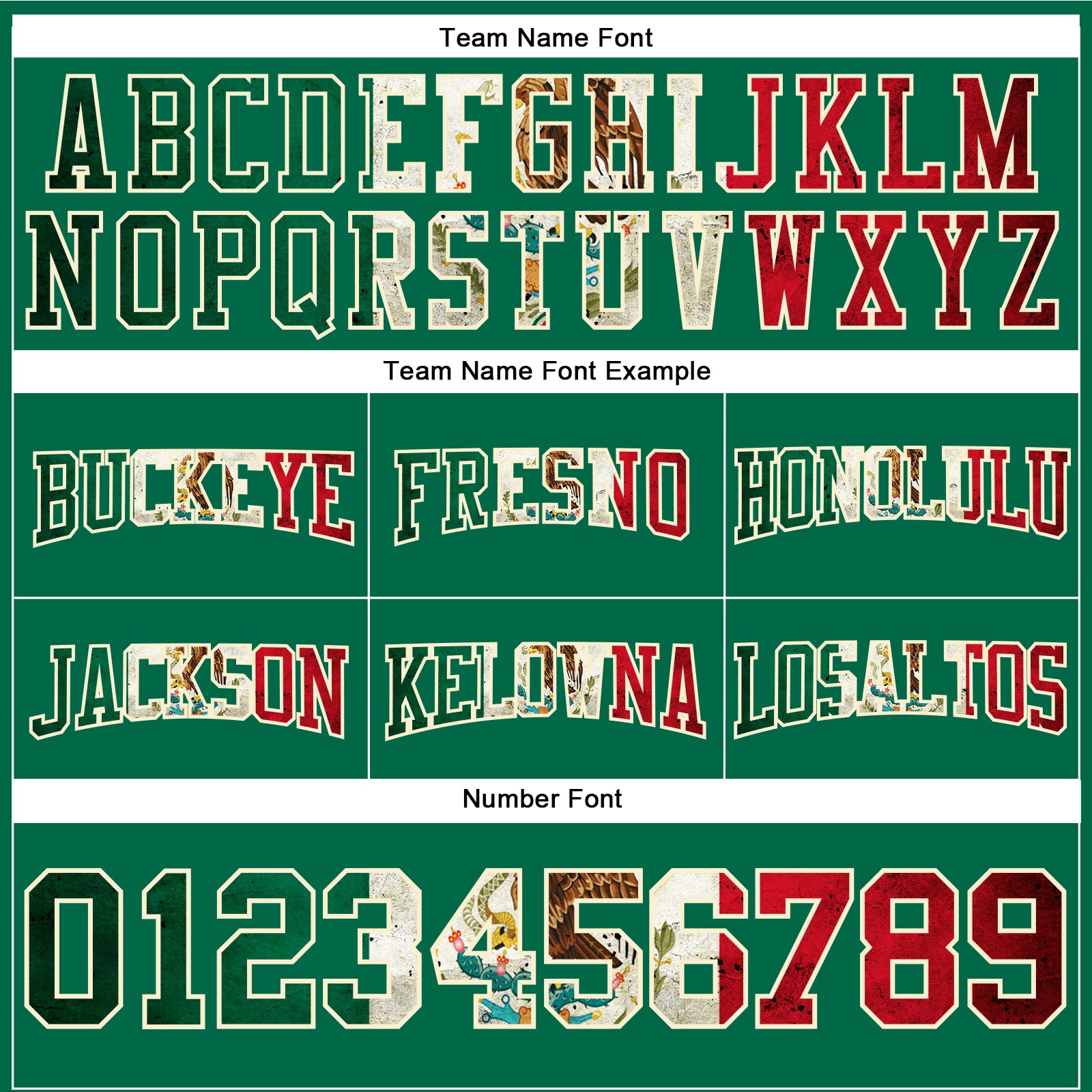 Custom Stitched Kelly Green Vintage Mexican Flag Cream-Red Football Pullover Sweatshirt Hoodie