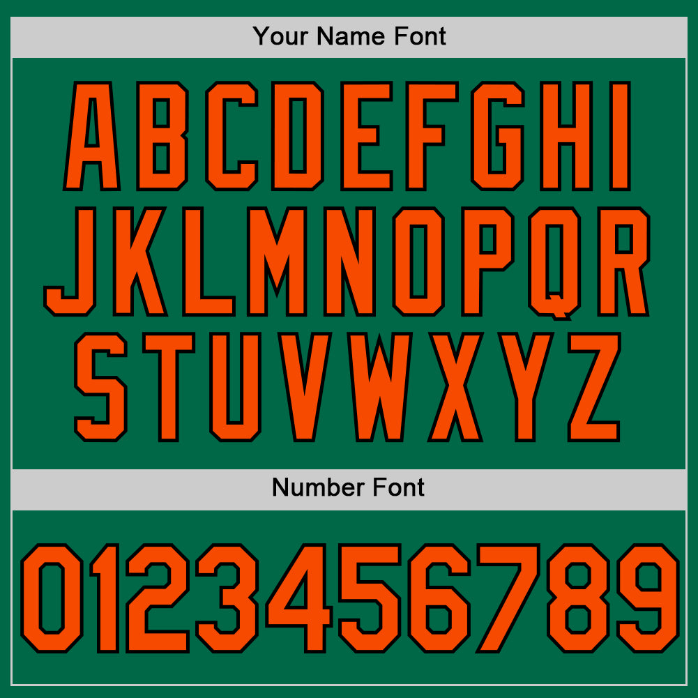 Custom Kelly Green Orange-Black Authentic Throwback Baseball Jersey