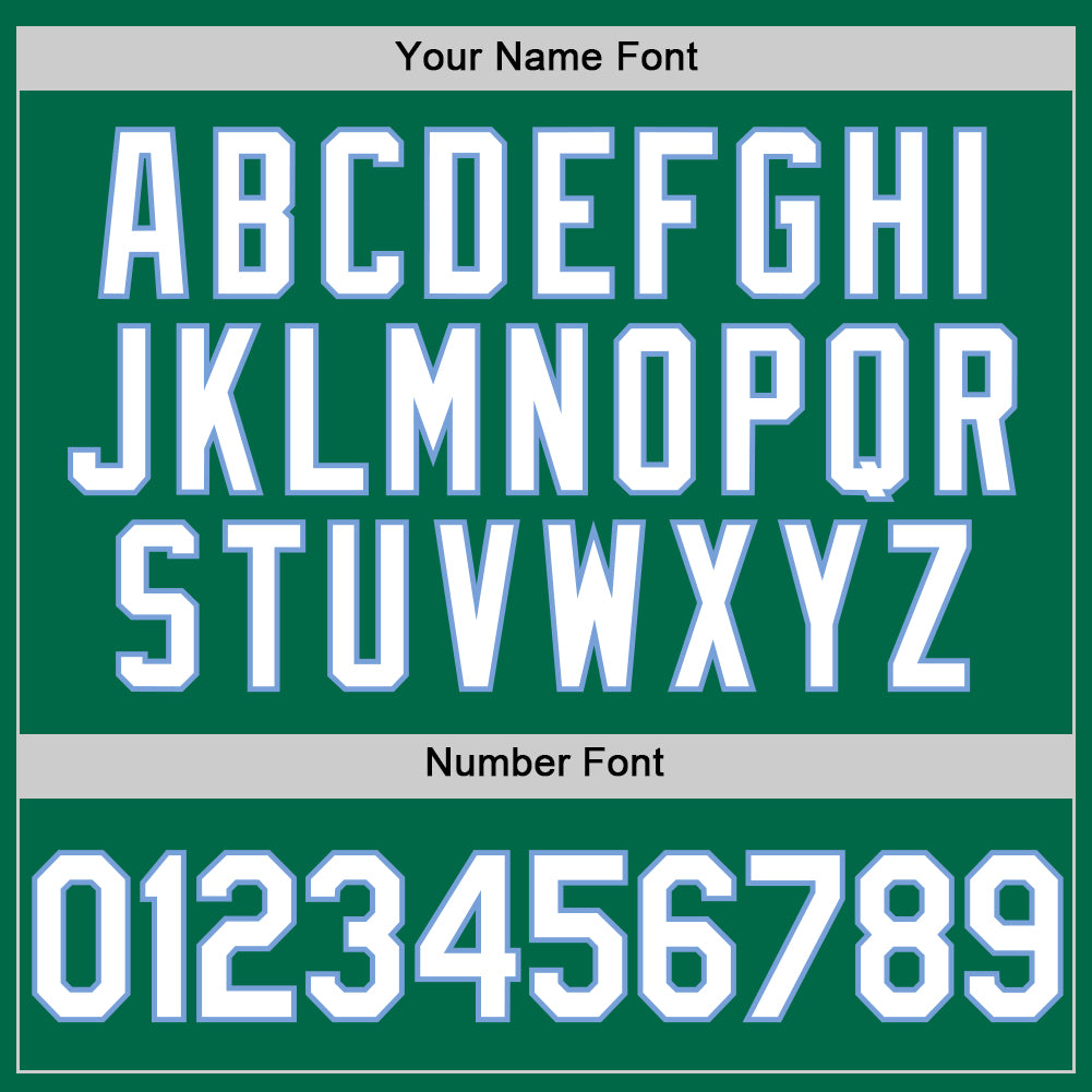 Custom Kelly Green White-Light Blue Authentic Throwback Baseball Jersey