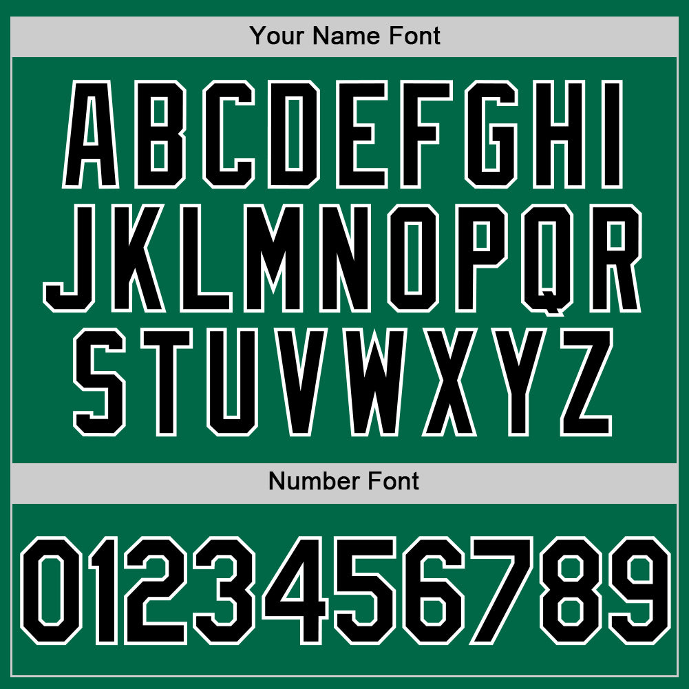 Custom Kelly Green Black-White Authentic Throwback Baseball Jersey