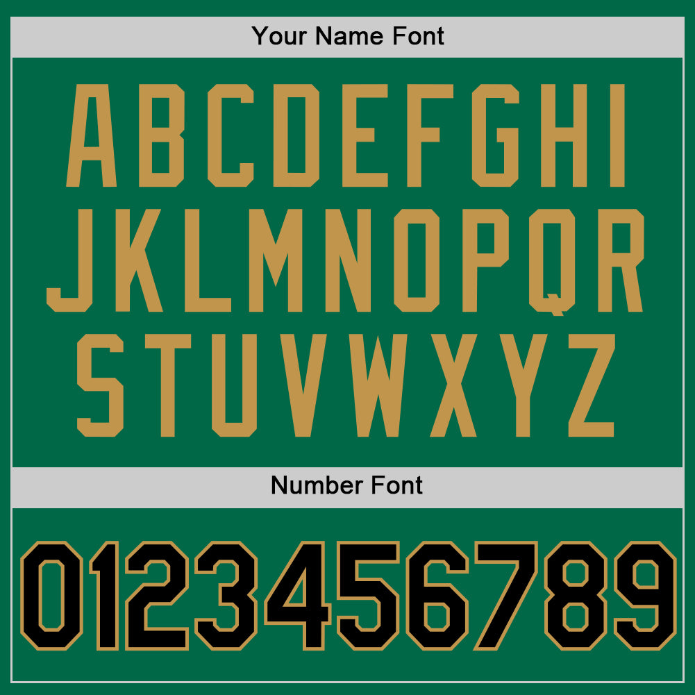 Custom Kelly Green Black-Old Gold Authentic Throwback Baseball Jersey