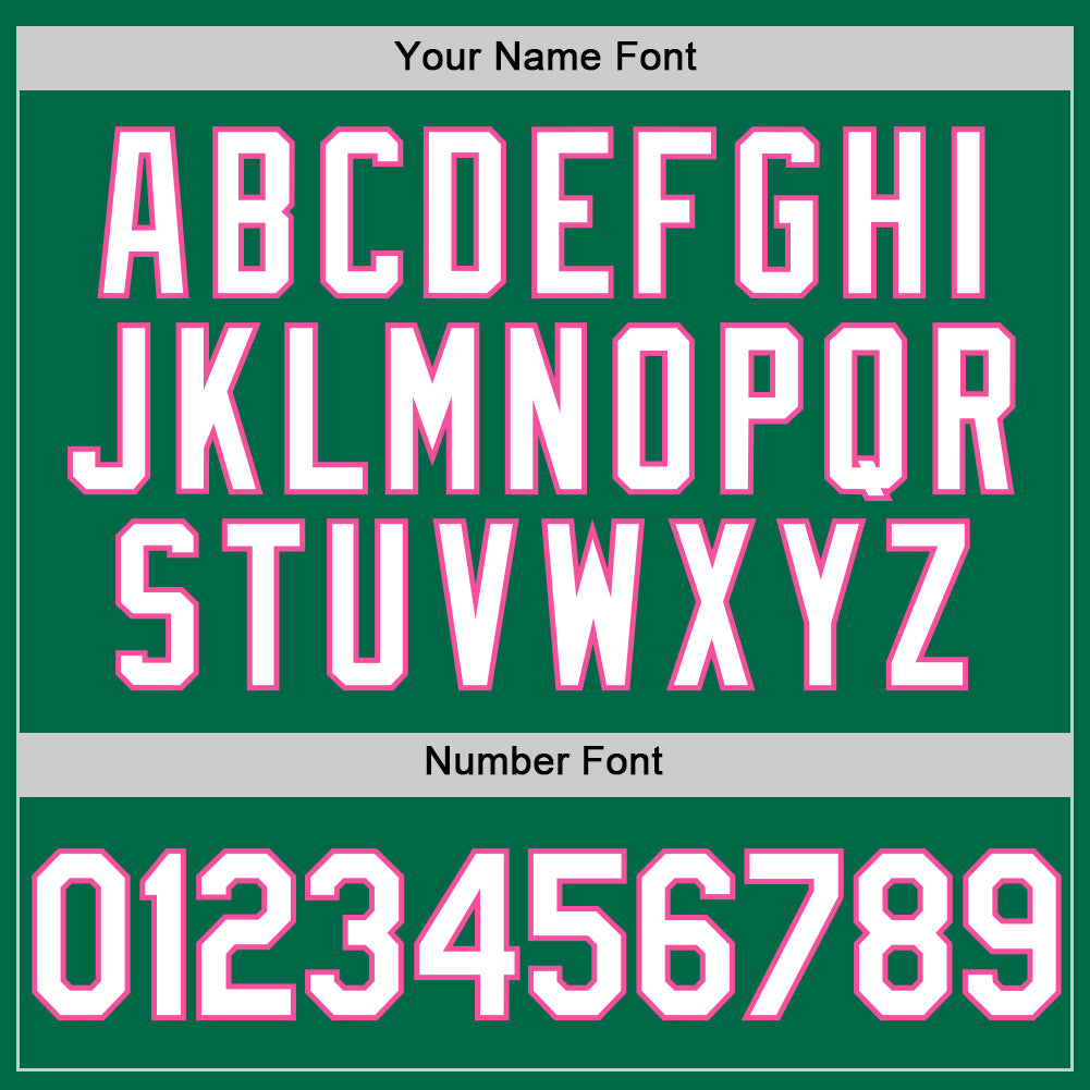 Custom Kelly Green White-Pink Authentic Throwback Baseball Jersey