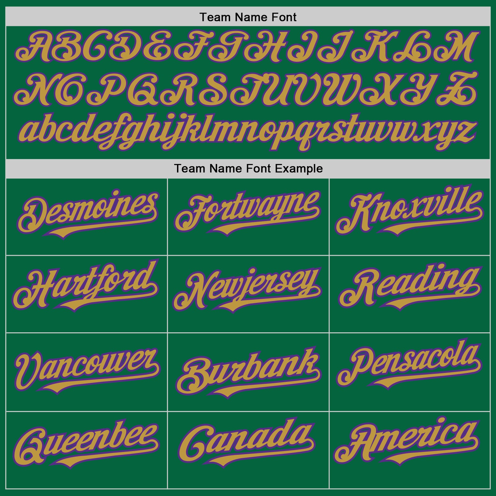 Custom Kelly Green Old Gold-Purple Authentic Baseball Jersey