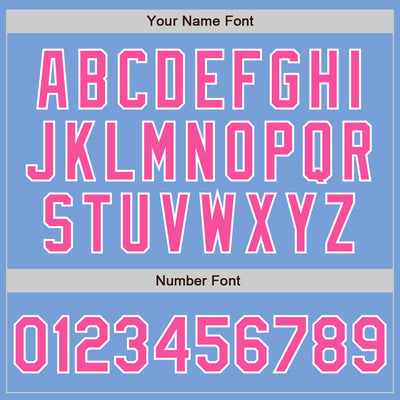 Custom Light Blue Pink-White Authentic Baseball Jersey