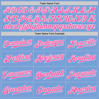 Custom Light Blue Pink-White Authentic Baseball Jersey