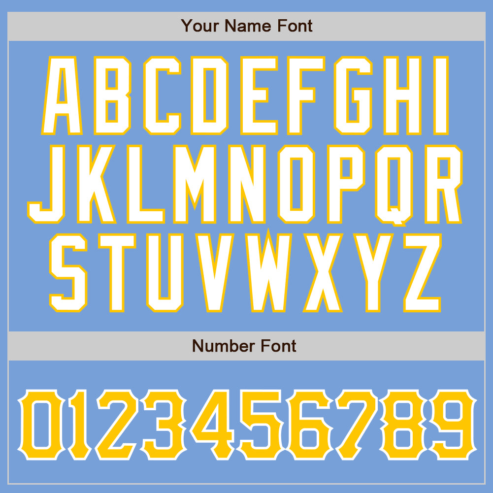 Custom Light Blue Gold Pinstripe Gold-White Authentic Baseball Jersey