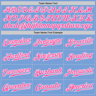 Custom Light Blue Pink Pinstripe Pink-White Authentic Baseball Jersey