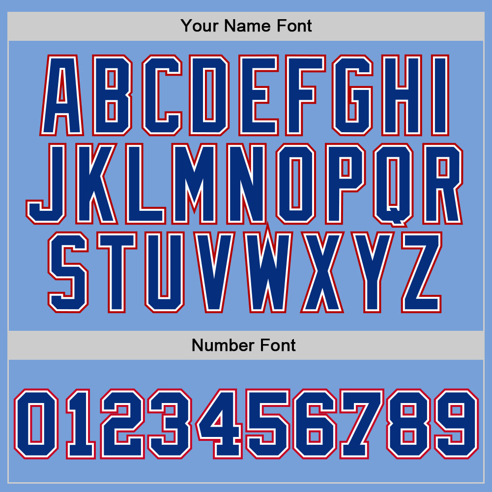 Custom Light Blue Royal-Red Authentic Throwback Basketball Jersey