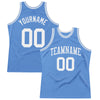 Custom Light Blue White Authentic Throwback Basketball Jersey