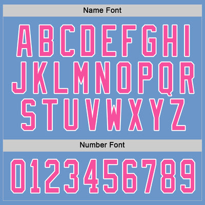 Custom Light Blue Pink-White Hockey Jersey