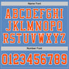 Custom Light Blue Orange-White Mesh Authentic Football Jersey
