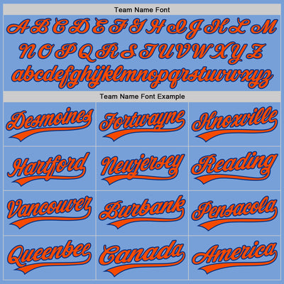 Custom Light Blue Orange-Royal Authentic Baseball Jersey
