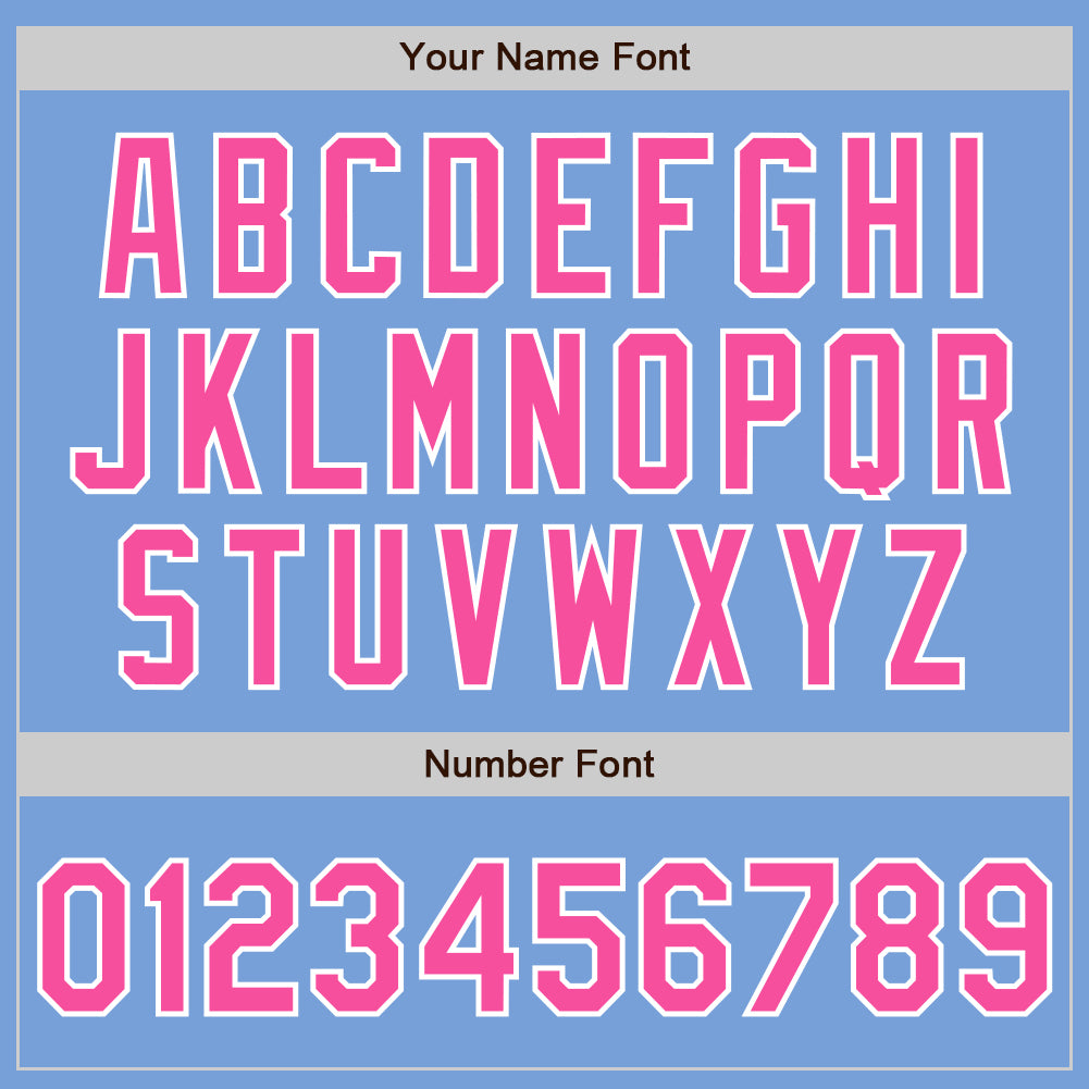 Custom Light Blue Pink-White Authentic Baseball Jersey