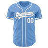 Custom Light Blue White-Gray Authentic Baseball Jersey
