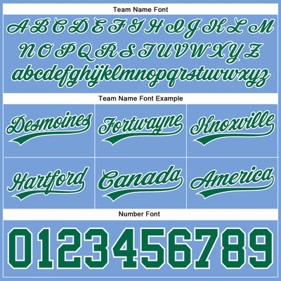 Custom Light Blue Kelly Green-White Authentic Throwback Basketball Shorts