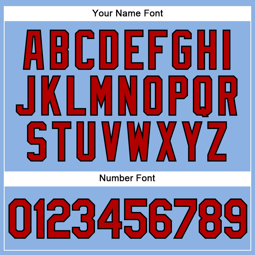 Custom Light Blue Red Pinstripe Black Authentic Baseball Jersey