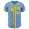 Custom Light Blue Yellow Pinstripe Yellow Authentic Baseball Jersey