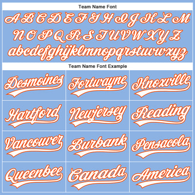 Custom Light Blue White Pinstripe Orange Authentic Baseball Jersey
