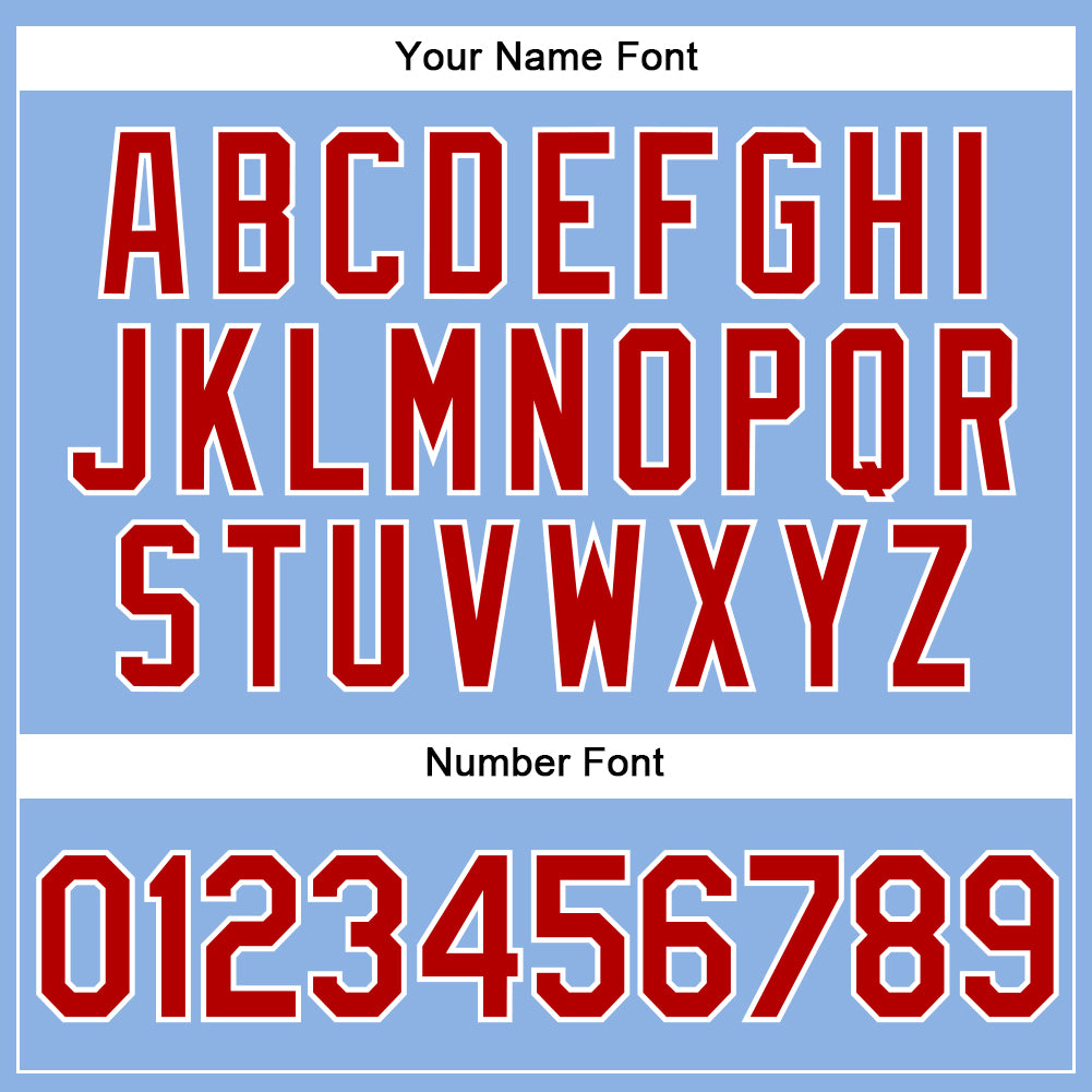 Custom Light Blue White Pinstripe Red Authentic Baseball Jersey