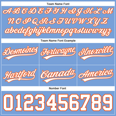 Custom Light Blue White-Orange Authentic Basketball Shorts