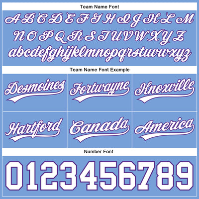 Custom Light Blue White-Purple Authentic Basketball Shorts