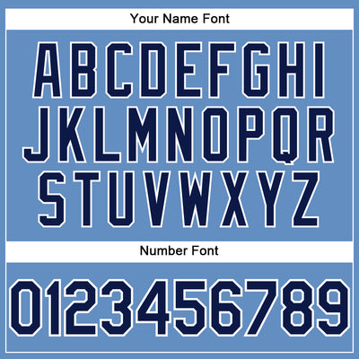 Custom Light Blue Navy-White Performance T-Shirt