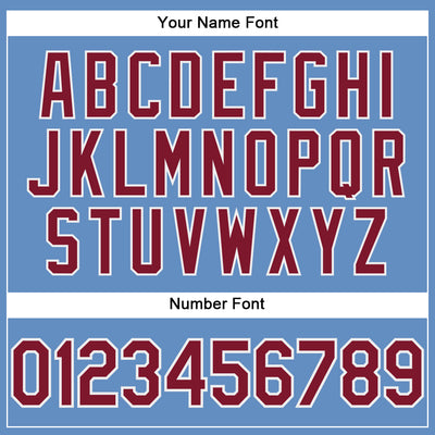 Custom Light Blue Crimson-White Performance T-Shirt