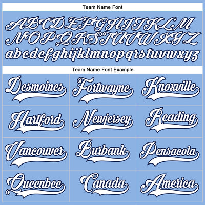 Custom Light Blue White-Navy Hockey Lace Neck Jersey