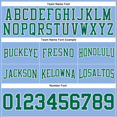 Custom Stitched Light Blue Kelly Green-White Football Pullover Sweatshirt Hoodie