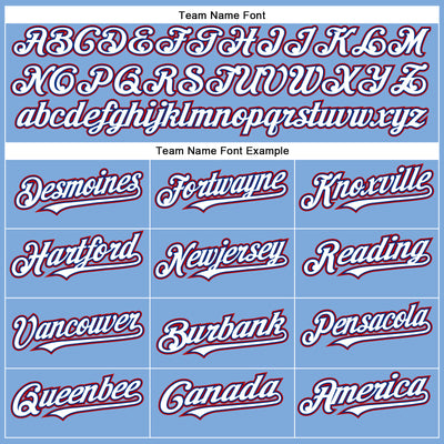 Custom Light Blue White Royal-Red Authentic Baseball Jersey