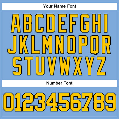 Custom Light Blue Yellow-Black Authentic Baseball Jersey