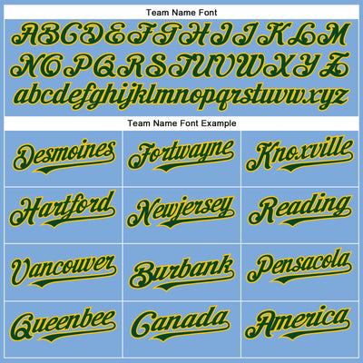 Custom Light Blue Green-Yellow Authentic Baseball Jersey