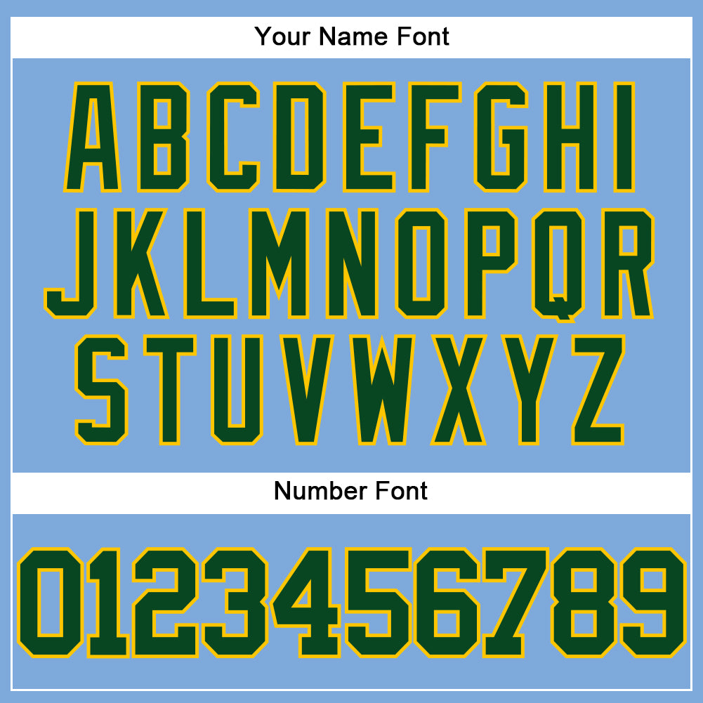 Custom Light Blue Green-Yellow Authentic Baseball Jersey