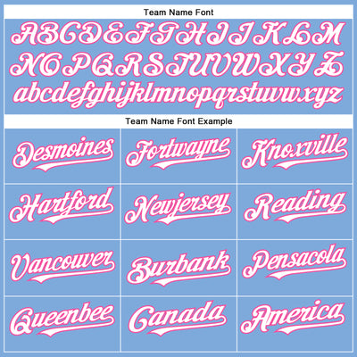 Custom Light Blue White-Pink Authentic Baseball Jersey