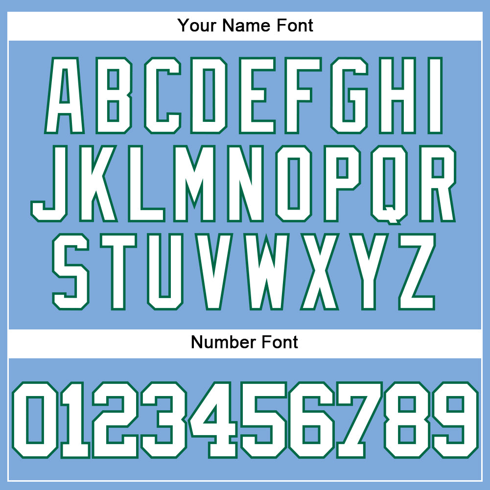 Custom Light Blue White-Kelly Green Authentic Baseball Jersey