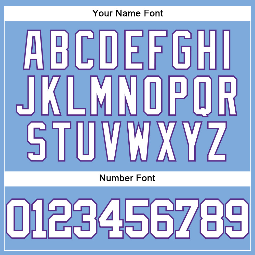 Custom Light Blue White-Purple Authentic Baseball Jersey