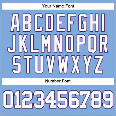 Custom Light Blue White-Purple Authentic Baseball Jersey