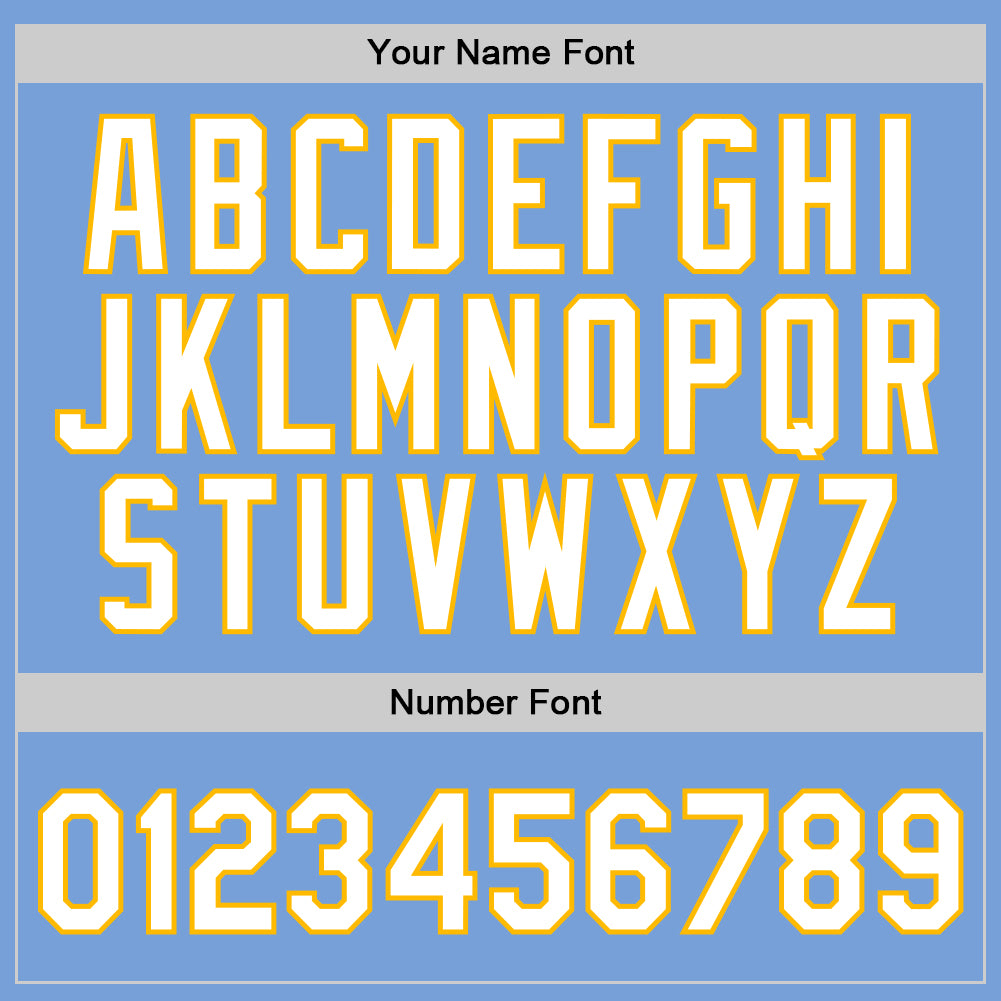 Custom Light Blue White-Gold Authentic Throwback Basketball Jersey