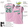 Custom Light Pink Kelly Green-White Authentic Throwback Basketball Jersey