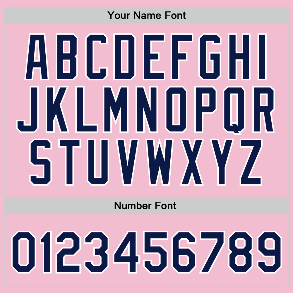 Custom Light Pink Navy-White Authentic Throwback Basketball Jersey