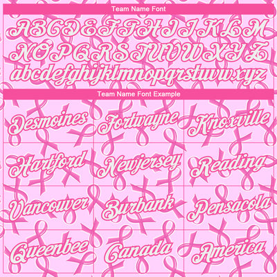 Custom Pink White Breast Cancer 3D Pattern Long Sleeve Performance T-Shirt